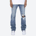 Men’s Contrast Washed Flare Jeans