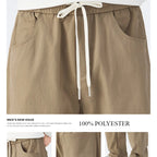 Pants for Men Clothing Zipper Solid Color Big Pockets Trousers LX5049