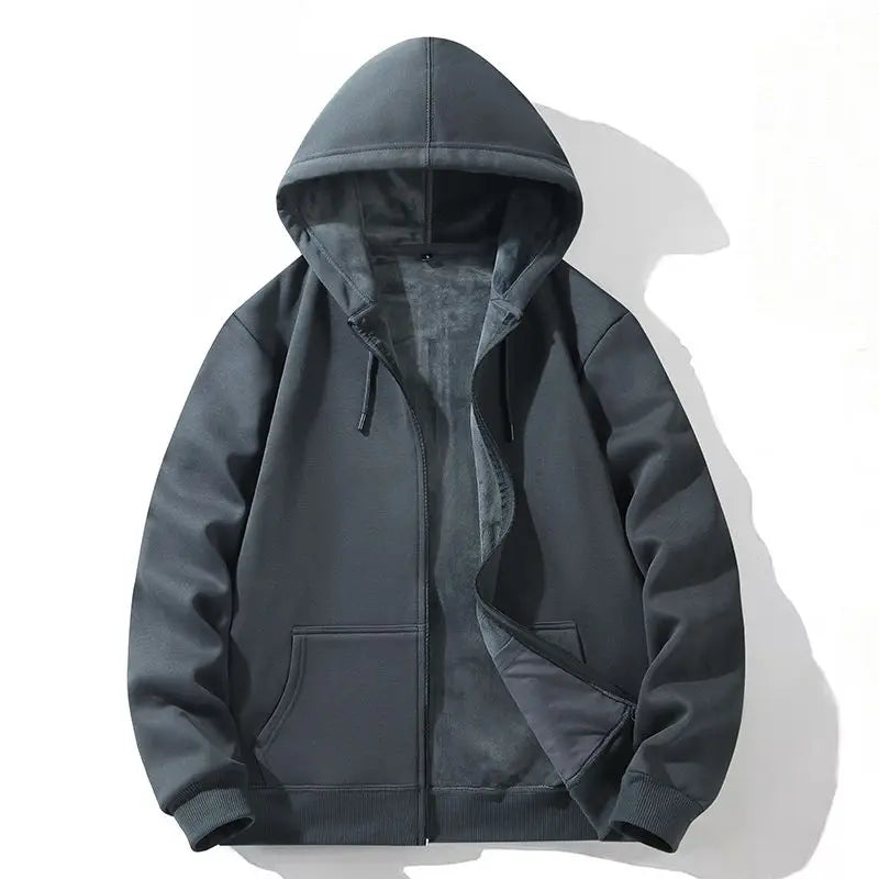 Fleece-Lined Zip Hooded Sweatshirt