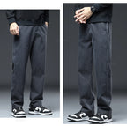 MEN JEANS ELASTICS WAIST LOOSE STRAIGHT