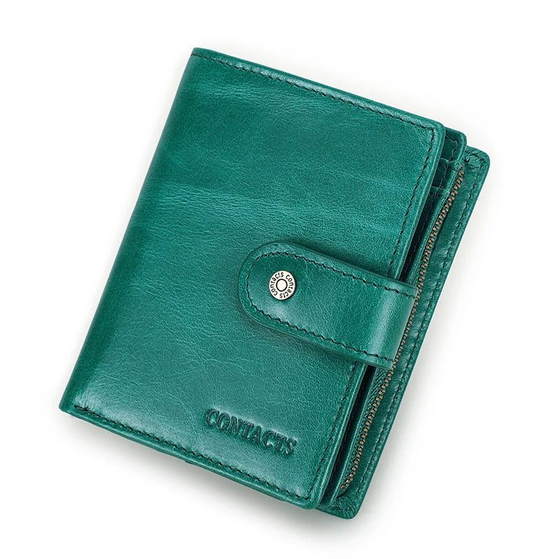 CONTACT'S   Genuine Leather RFID Vintage Wallet Men With Coin Pocket