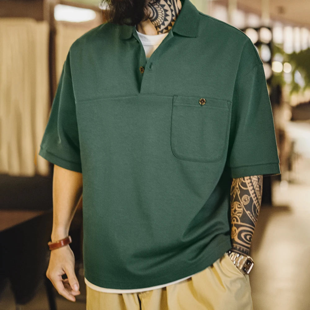 MEN’S VINTAGE GREEN POLO SHIRT