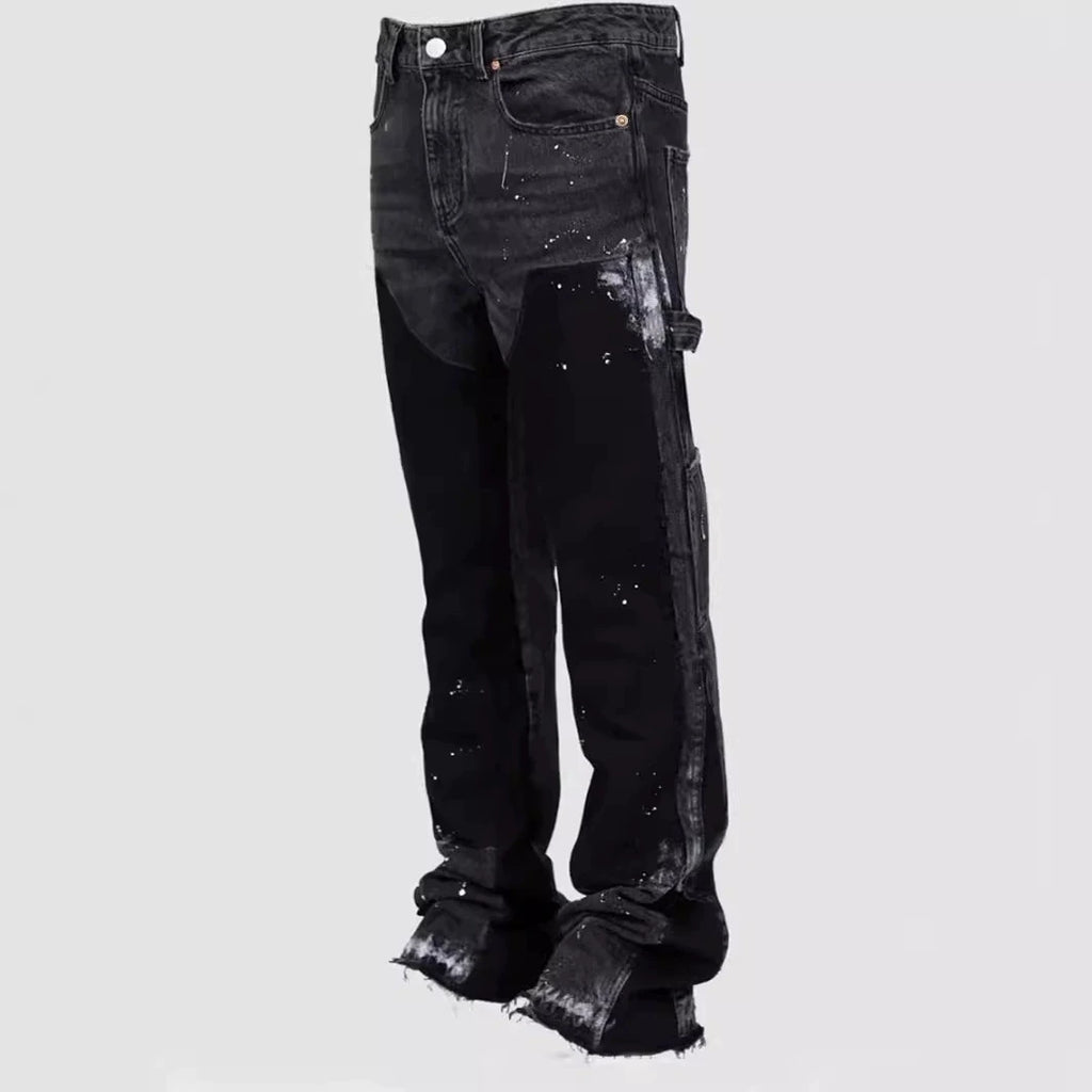 Men’s Punk Skinny Flared Jeans