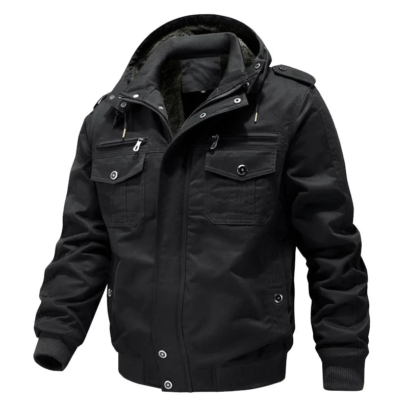 Men’s Fleece-Lined Winter Cargo Coat