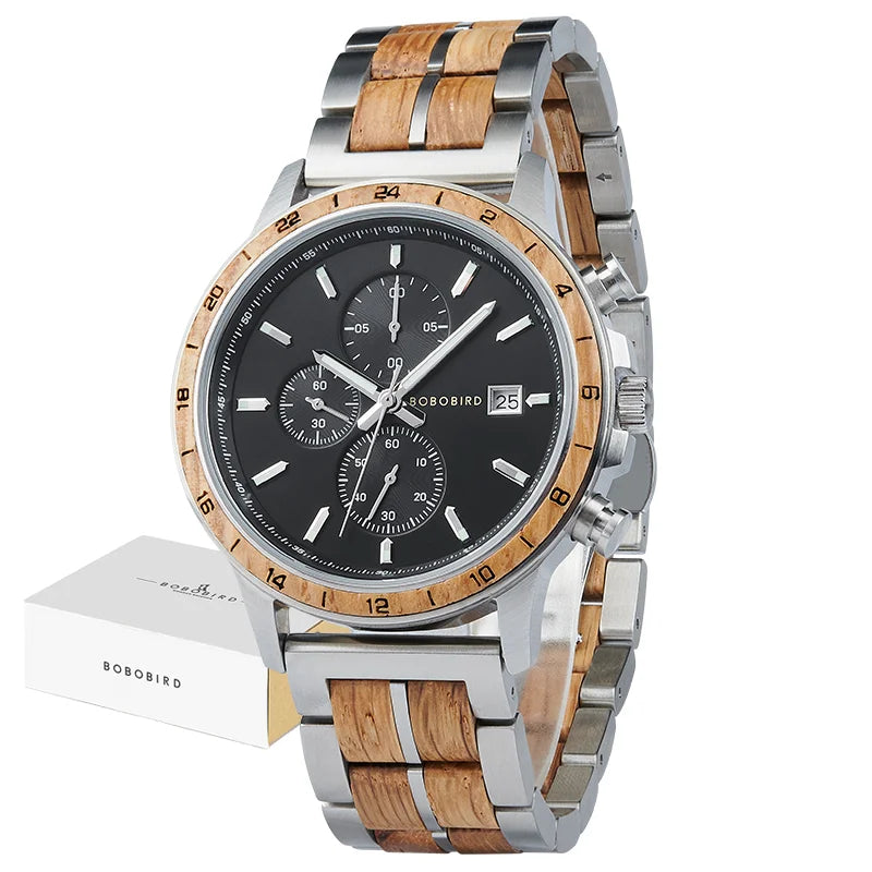 BOBO BIRD MEN'S WOOD QUARTZ WATCH