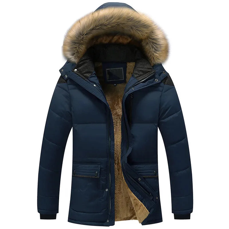 Men’s Fur Collar Hooded Down Parka