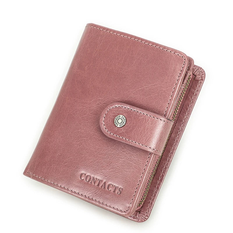 CONTACT'S   Genuine Leather RFID Vintage Wallet Men With Coin Pocket
