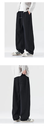 MEN LOOSE SOFT COTTON STAIGHT KNITTED SWEATPANT