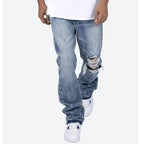 Men’s Contrast Washed Flare Jeans