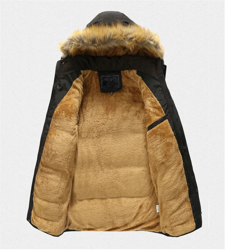 Men’s Fur Collar Hooded Down Parka