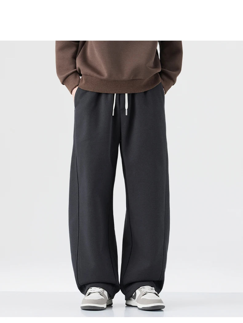 MEN LOOSE SOFT COTTON STAIGHT KNITTED SWEATPANT