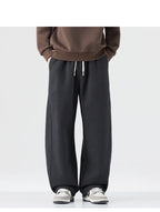 MEN LOOSE SOFT COTTON STAIGHT KNITTED SWEATPANT