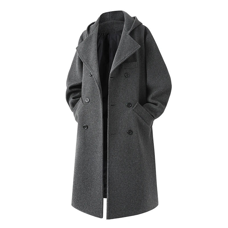 Men’s Hooded Wool Trench Coat