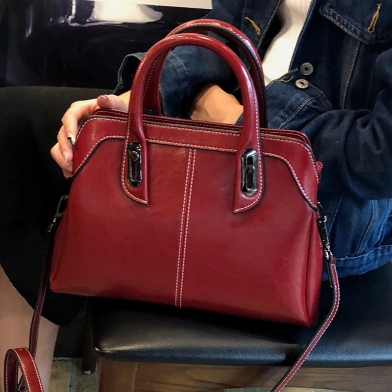 Women Genuine Leather Handbag Shoulder Cross body