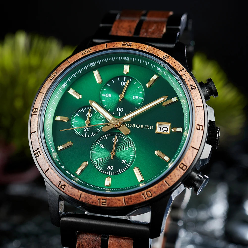 BOBO BIRD MEN'S WOOD QUARTZ WATCH