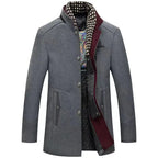 MENS  WINTER WOOL COATS SMART CASUAL THICK WARM WOOLEN