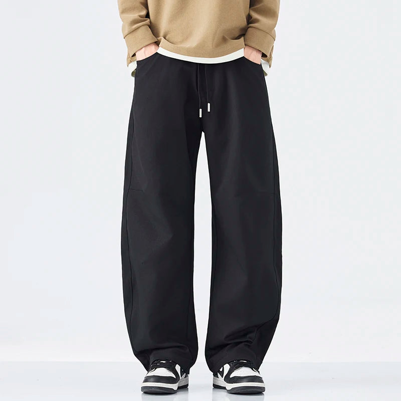 Pants for Men Clothing Zipper Solid Color Big Pockets Trousers LX5049