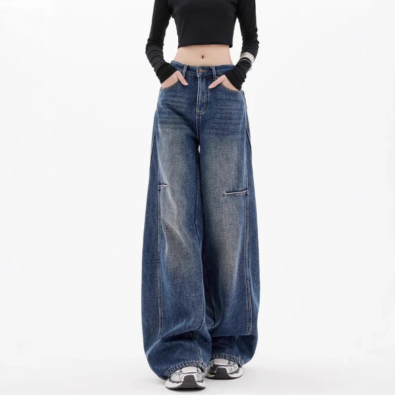 WOMEN’S  RETRO WIDE LEG JEANS