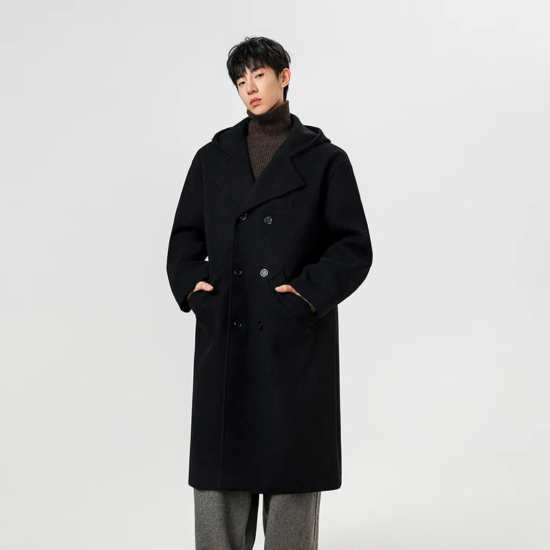 Men’s Hooded Wool Trench Coat
