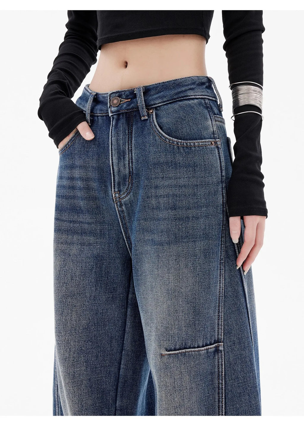 WOMEN’S  RETRO WIDE LEG JEANS