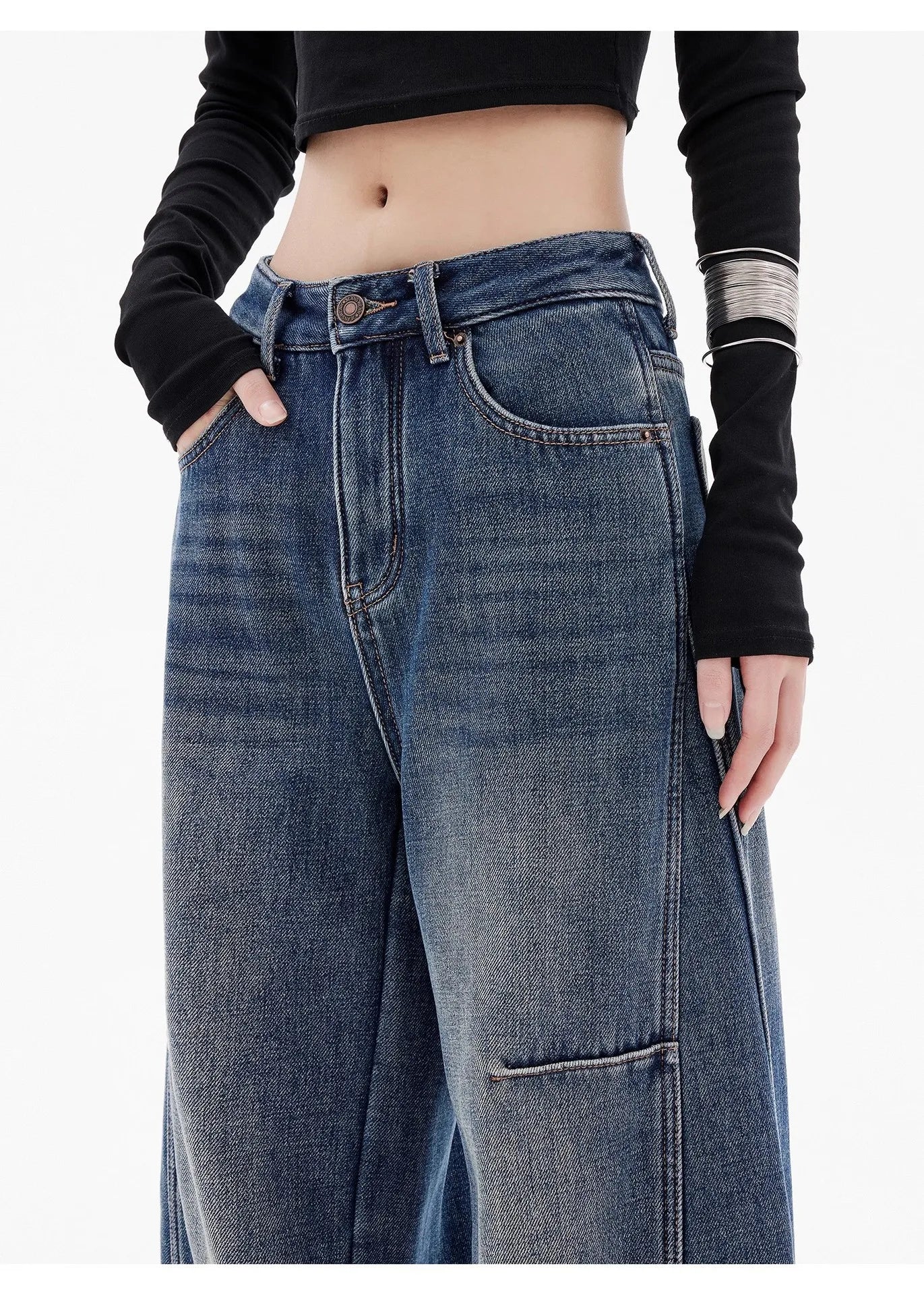 WOMEN’S  RETRO WIDE LEG JEANS