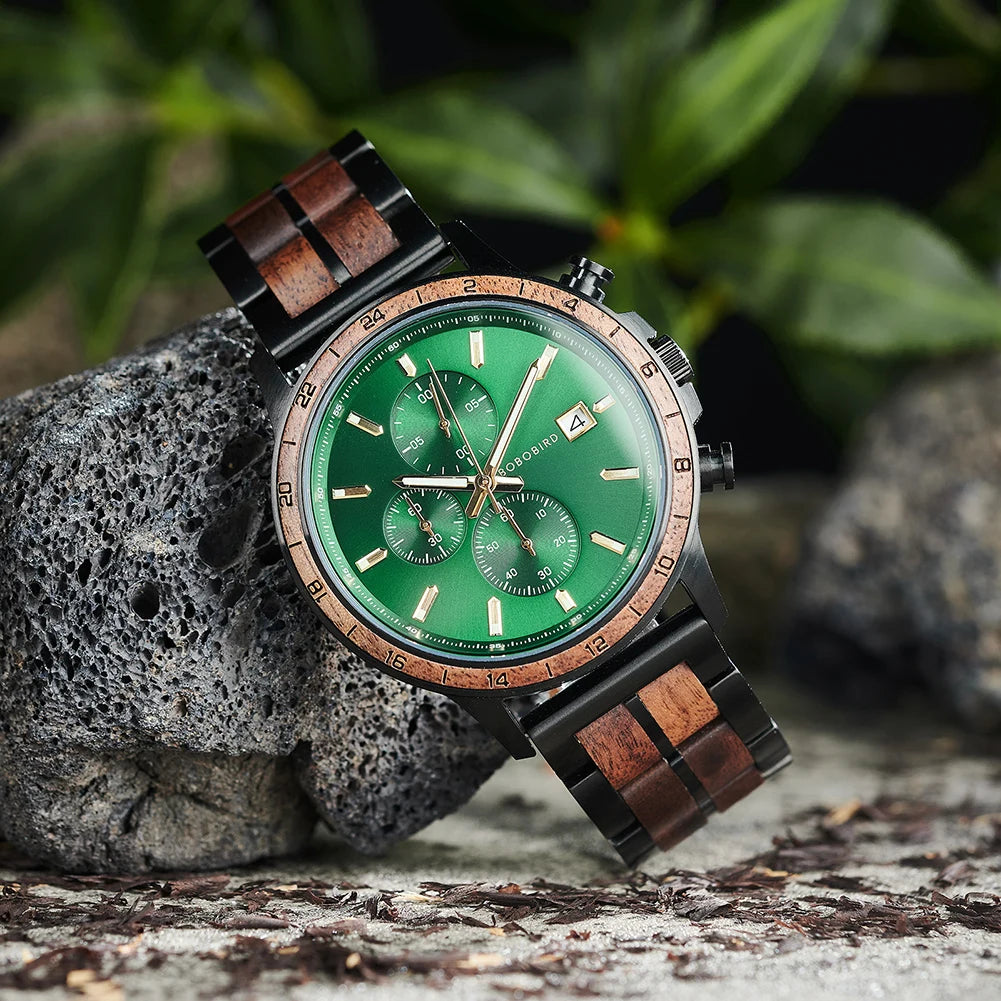 BOBO BIRD MEN'S WOOD QUARTZ WATCH