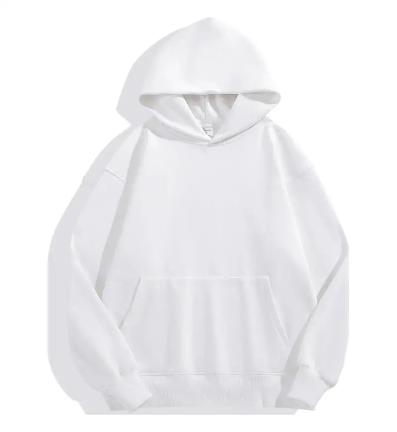 Winter Casual Thick Cotton Men's Top Solid Colour Hoodies Sweatshirt