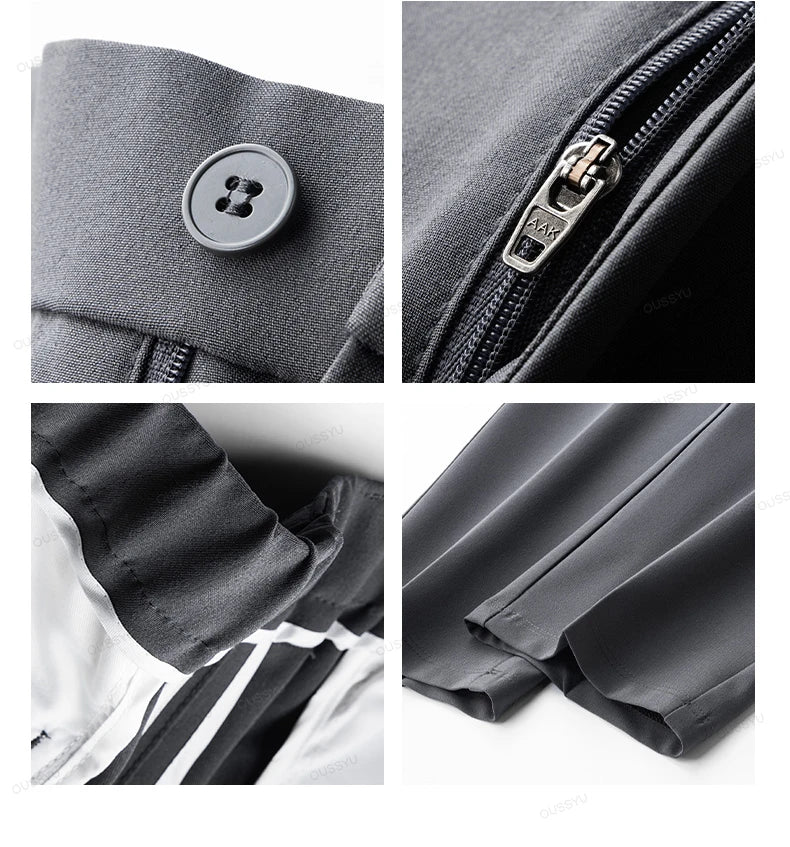 Pants Men Business Elastic Waist Korean Style