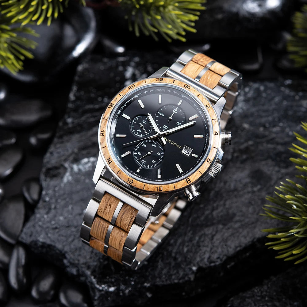 BOBO BIRD MEN'S WOOD QUARTZ WATCH
