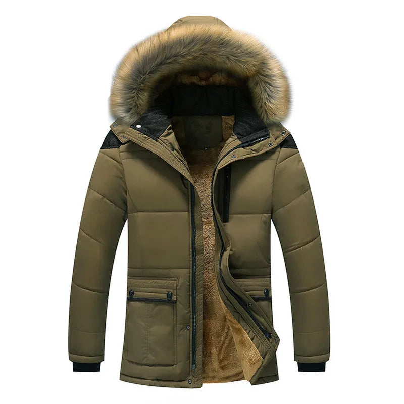 Men’s Fur Collar Hooded Down Parka