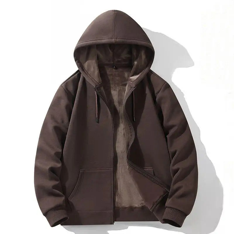 Fleece-Lined Zip Hooded Sweatshirt