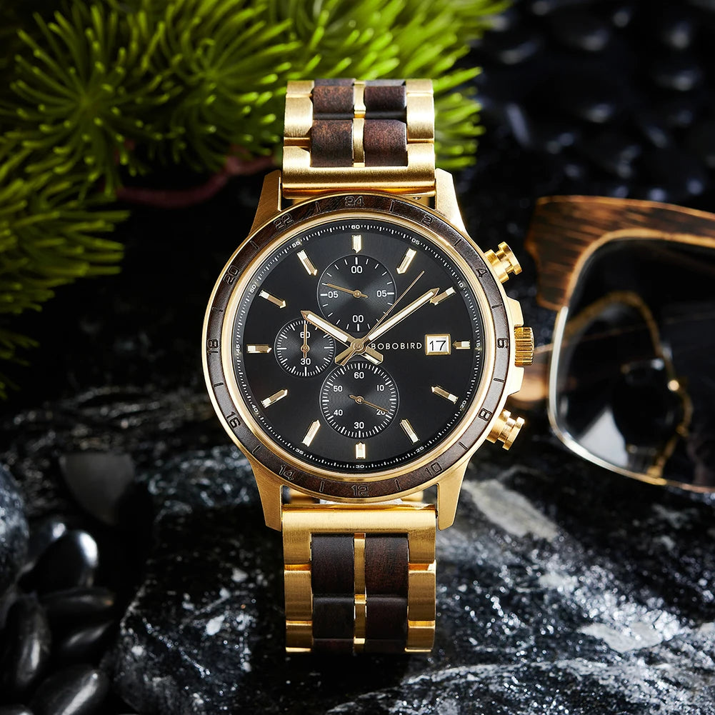 BOBO BIRD MEN'S WOOD QUARTZ WATCH