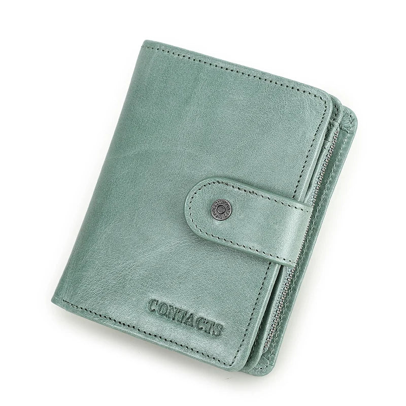 CONTACT'S   Genuine Leather RFID Vintage Wallet Men With Coin Pocket