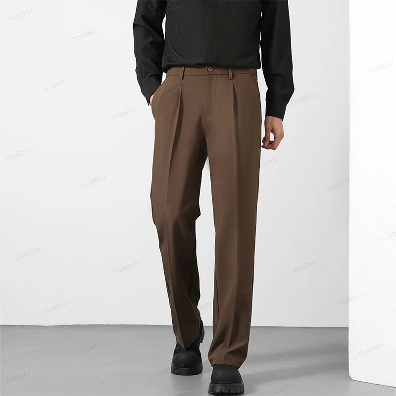 Pants Men Business Elastic Waist Korean Style