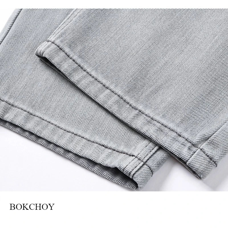 Men’s Patchwork Straight Jeans