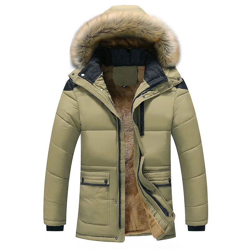 Men’s Fur Collar Hooded Down Parka