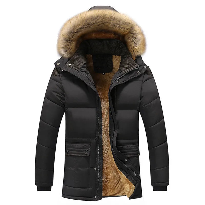 Men’s Fur Collar Hooded Down Parka