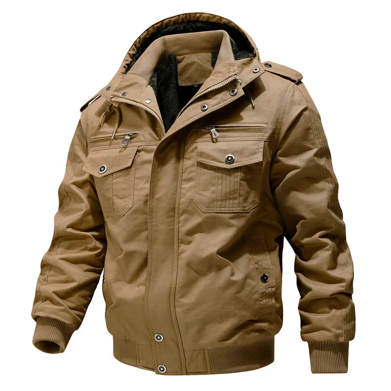Men’s Fleece-Lined Winter Cargo Coat