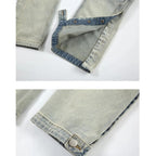 Men’s Contrast Washed Flare Jeans