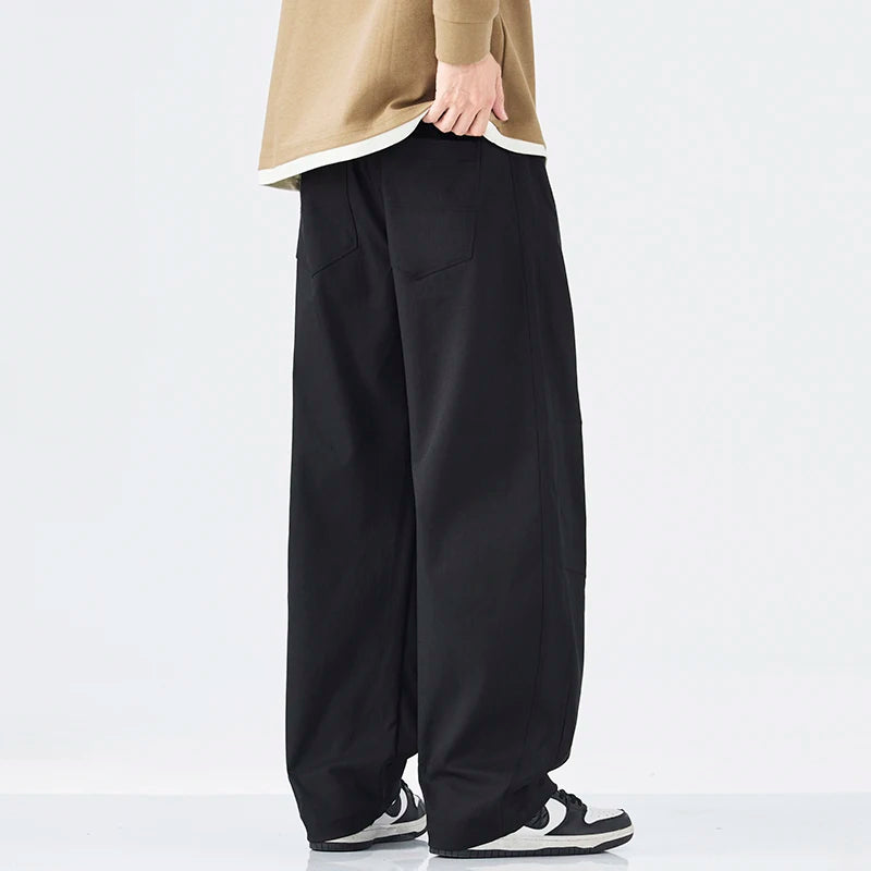 Pants for Men Clothing Zipper Solid Color Big Pockets Trousers LX5049