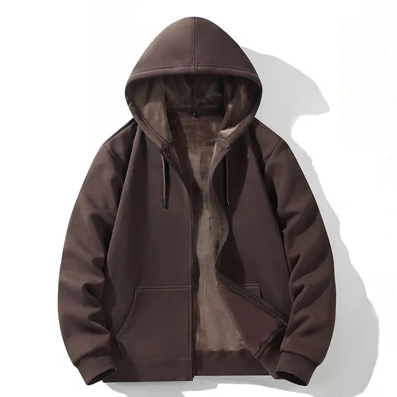 Fleece-Lined Zip Hooded Sweatshirt