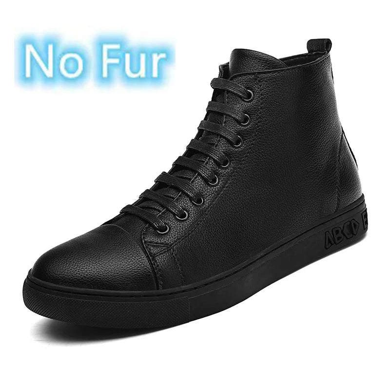 Men’s Genuine Leather High-Top Sneakers