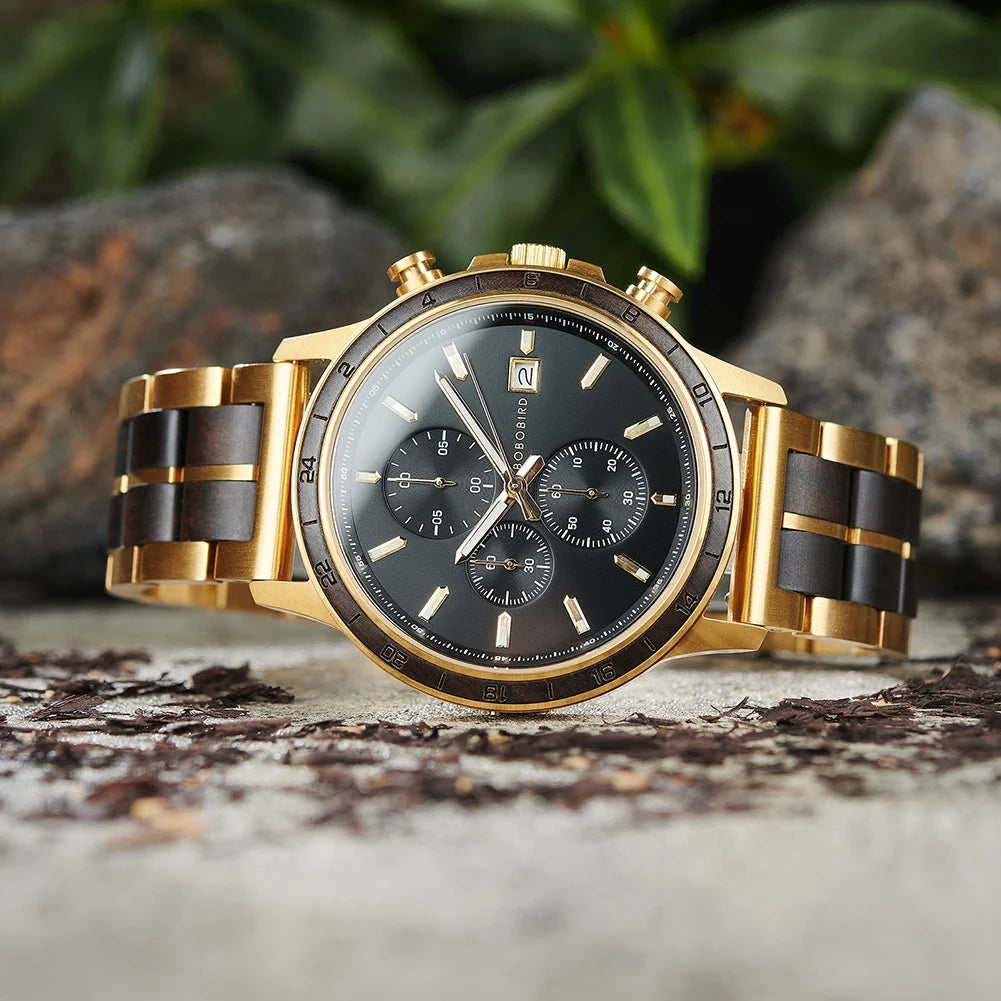 BOBO BIRD MEN'S WOOD QUARTZ WATCH