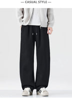 MEN LOOSE SOFT COTTON STAIGHT KNITTED SWEATPANT