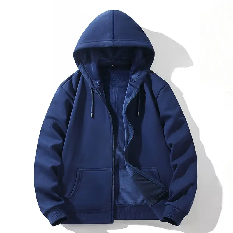 Fleece-Lined Zip Hooded Sweatshirt
