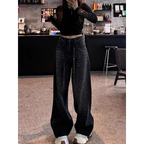 WOMEN’S RHINESTONE WIDE LEG JEANS