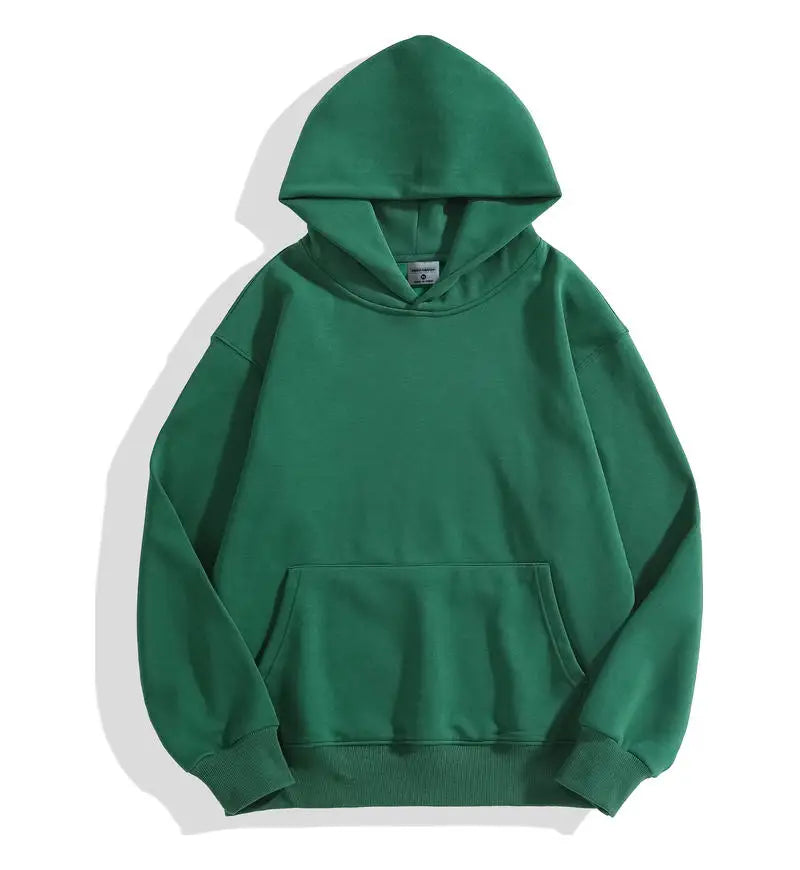 Winter Casual Thick Cotton Men's Top Solid Colour Hoodies Sweatshirt